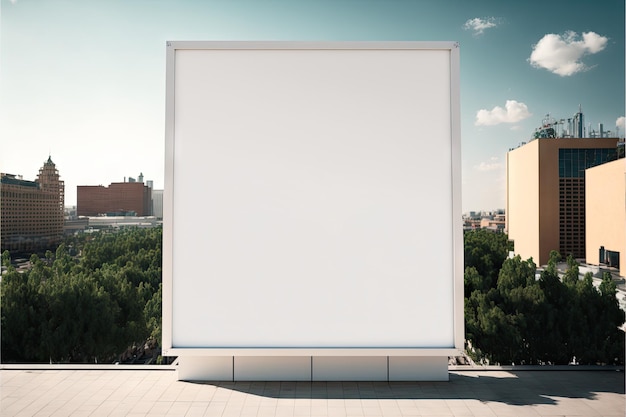 Mockup di cartelloni pubblicitari in bianco per strada in stand in giornata di sole