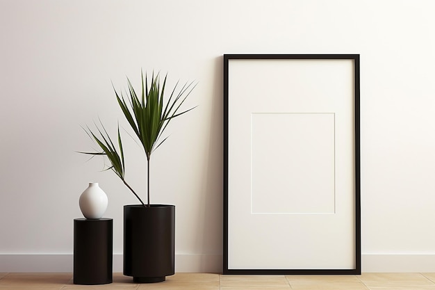 Mockup di cornice di poster minimalista per interni creato con AI generativa