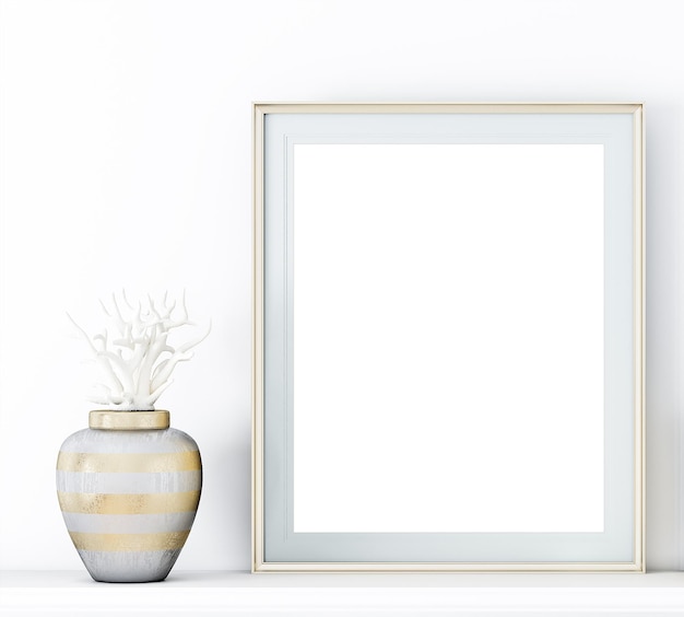 Mockup di cornice nel soggiorno 8x10