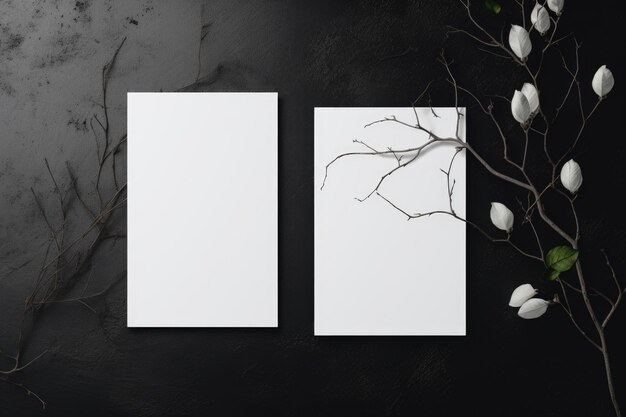 Mockup di design minimalista con elementi naturali