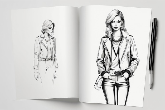 Mockup di disegno di moda