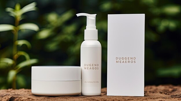 Mockup di imballaggio bianco per prodotti cosmetici