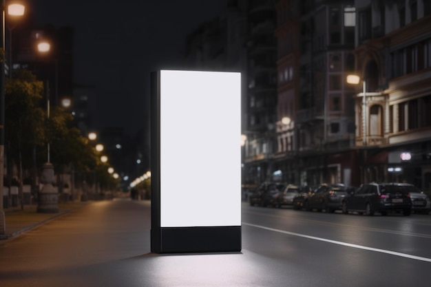 Mockup di light box pubblicitario dinamico e moderno su trafficata strada urbana
