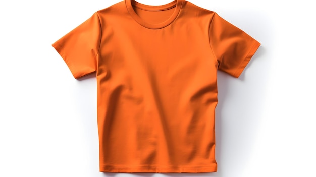 Mockup di maglietta arancione su sfondo bianco con copyspace