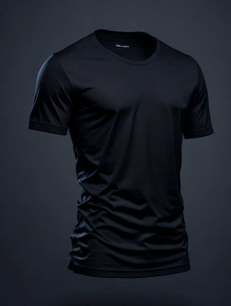 Mockup di maglietta nera con sfondo nero scuro
