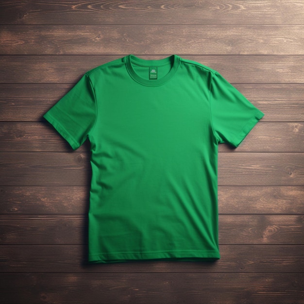 Mockup di maglietta verde su sfondo semplice e dinamico Set di mockup di maglietta Mockup di maglietta verde sul davanti