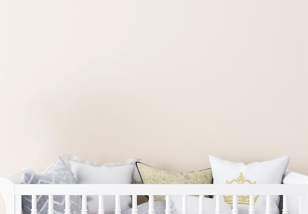 Mockup di muro bianco per bambini di colore bianco