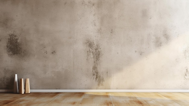 Mockup di muro di cemento vuoto beige IA generativa