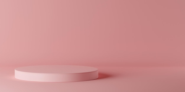 Mockup di podio vuoto cilindro rosa