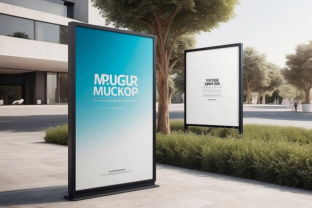 Mockup di poster all'aperto realistico con spazio bianco vuoto per mostrare il tuo design