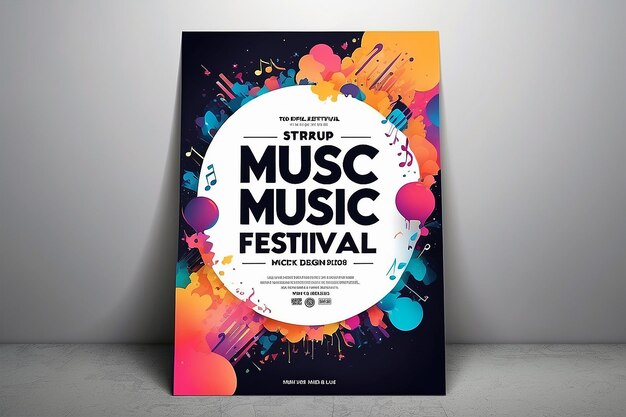 Mockup di poster di festival di musica underground Personalizza il tuo design