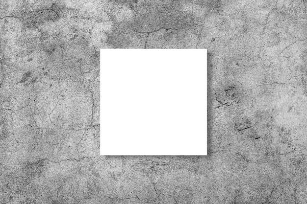 Mockup di poster rettangolo orizzontale bianco vuoto su grigio