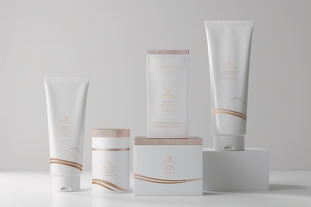 Mockup di prodotti per la cura della pelle con un design minimalista
