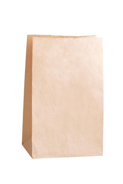 Mockup di sacchetto di carta isolato su sfondo bianco