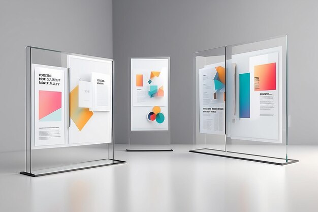 Mockup di schermo trasparente AR Art