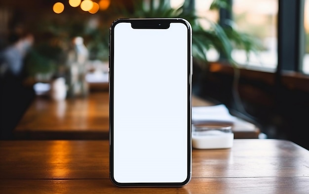 Mockup di smartphone con schermo bianco AI generativo