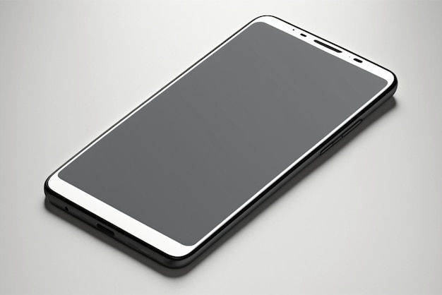 Mockup di smartphone isolato con mockup di telefono cellulare con schermo nero