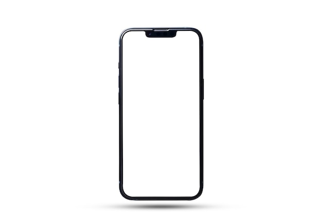 Mockup di smartphone Isolato del telefono cellulare con modello di cornice dello schermo vuoto su sfondo bianco