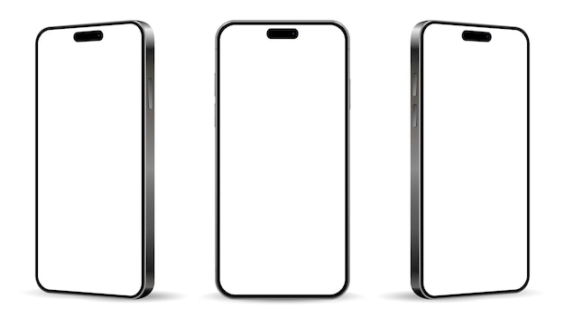 Mockup di smartphone realistico Telefono cellulare isolato su sfondo bianco