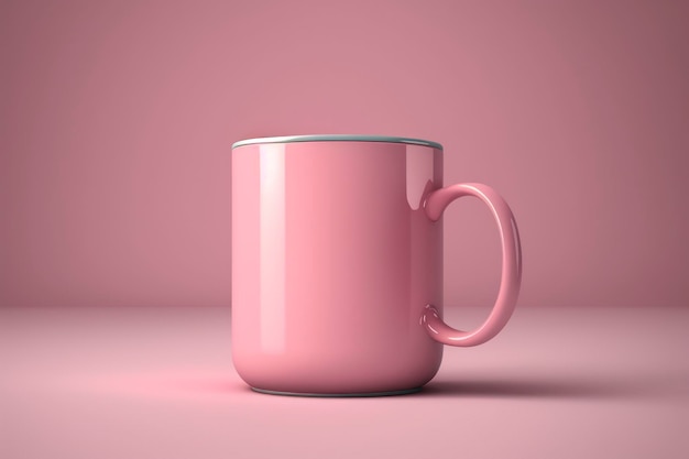 Mockup di spazio copia tazza vuota rosa