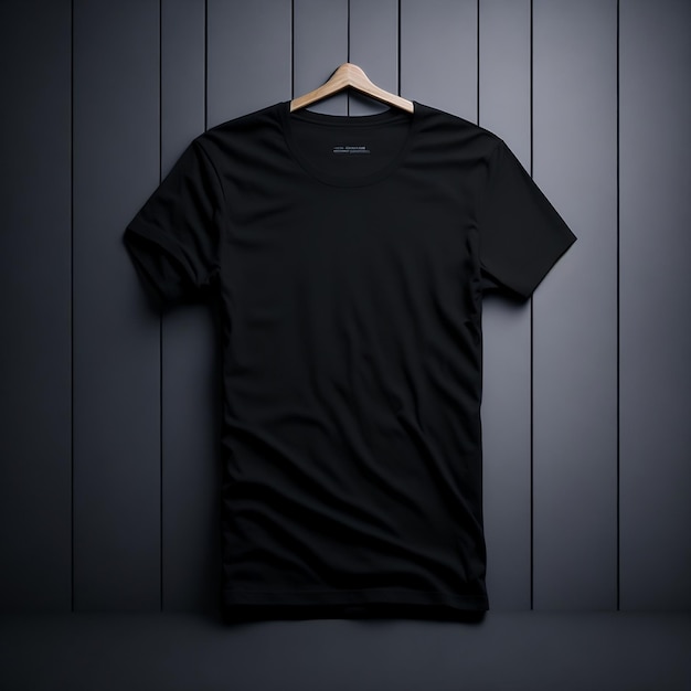 Mockup di t-shirt in cotone nero Mockup di t-shirt