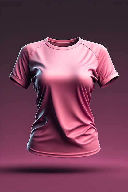 Mockup di t-shirt rosa per donna