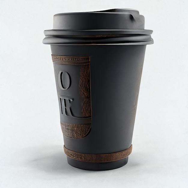 mockup di tazza da caffè in cartone nero