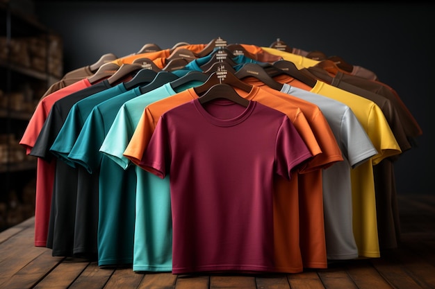 Mockup di tshirt da uomo a più colori realistico