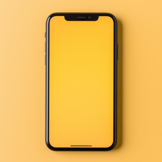 Mockup di uno smartphone su sfondo giallo