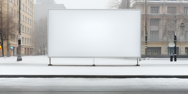 Mockup di uno spazio pubblicitario urbano per cartelloni pubblicitari bianchi vuoti per il layout di progettazione IA generativa