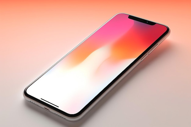 Mockup elegante per smartphone con sfondo gradiente