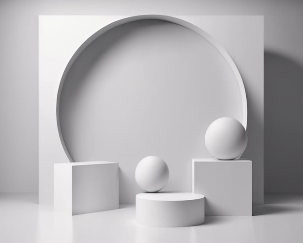 Mockup in stile vetrina prodotto cerchio 3d