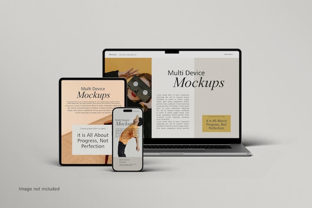 Mockup multi-dispositivo per la presentazione di siti web e app