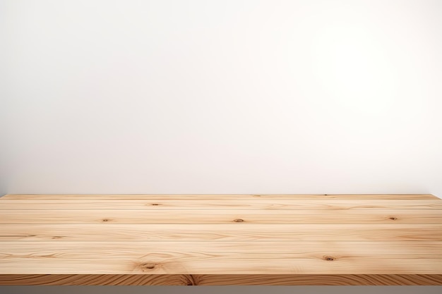 MockUp versatile, elegante tavolo vuoto in legno marrone per una facile esposizione del prodotto e un layout visivo del design