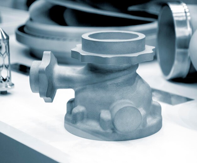 model object of a large industrial part printed on a d printer from metal closeup new modern progres