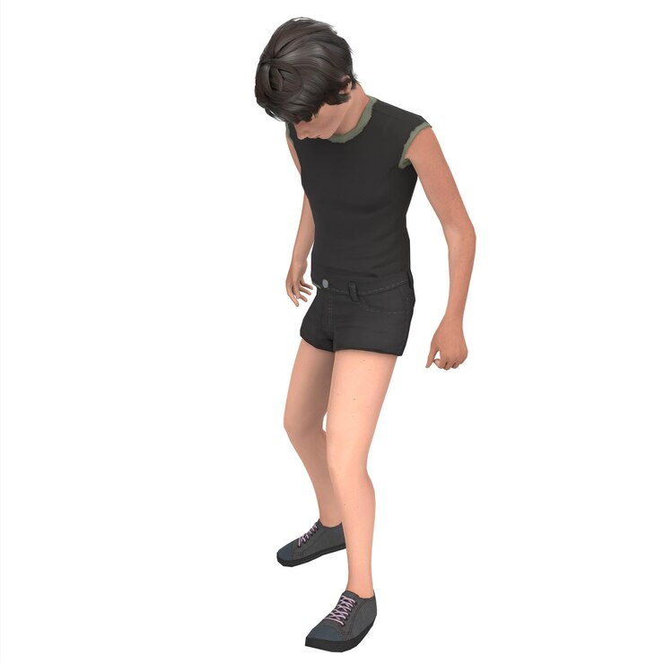 Modellazione 3d del giovane ragazzo