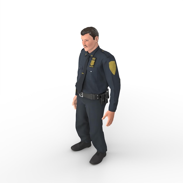 Modellazione 3d dell'uomo della polizia