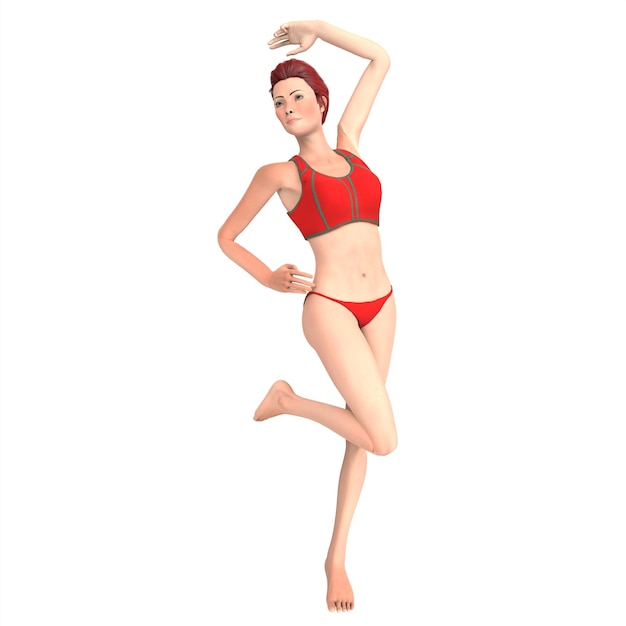 Modellazione 3d della ragazza del ballerino