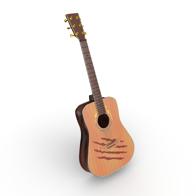 Modellazione 3d di chitarra acustica