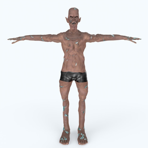 Modellazione 3d di orchi zombi