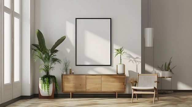 Modellazione della cornice del poster sull'armadio in rendering interior3d