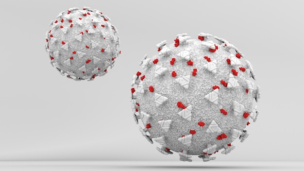 modellazione tridimensionale della cellula del virus covid 19