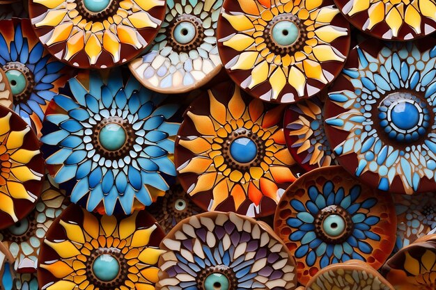 Modelli colorati di mosaico in ceramica
