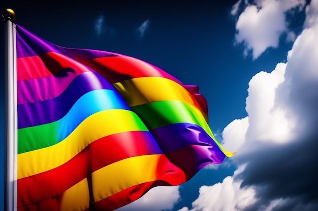 Modelli di copertina LGBT Pride Month con forme arcobaleno Banner a nastro ondulato con bandiera dell'orgoglio LGBT