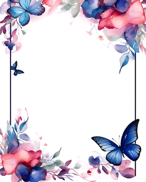 Modelli di cornici stampabili con farfalle colorate gratuitamente