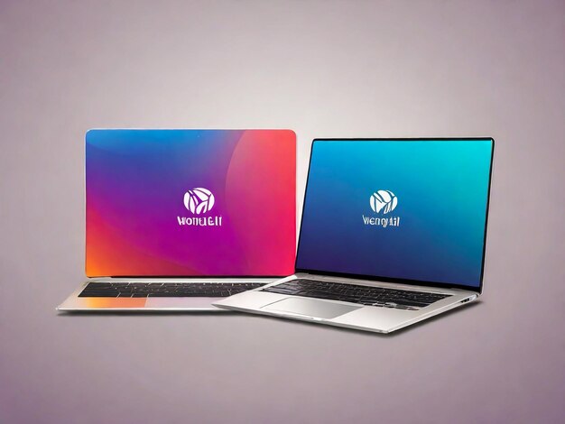 Modelli di logo per laptop in gradiente