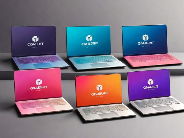 Modelli di logo per laptop in gradiente