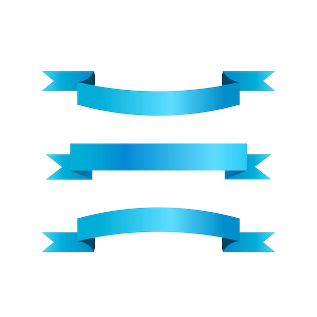 Modelli di nastro nastri blu piatti per le icone di iscrizione icone vettoriali