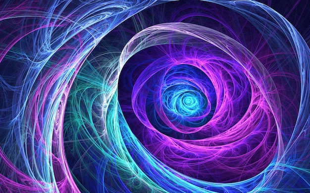 Modelli e forme frattali astratti Bellissimo sfondo astratto Onde spirali solered linee e cerchi Universo infinito