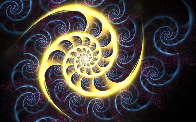 Modelli e forme frattali astratti Forme naturali che scorrono dinamiche Geometria sacra Spirali mistiche